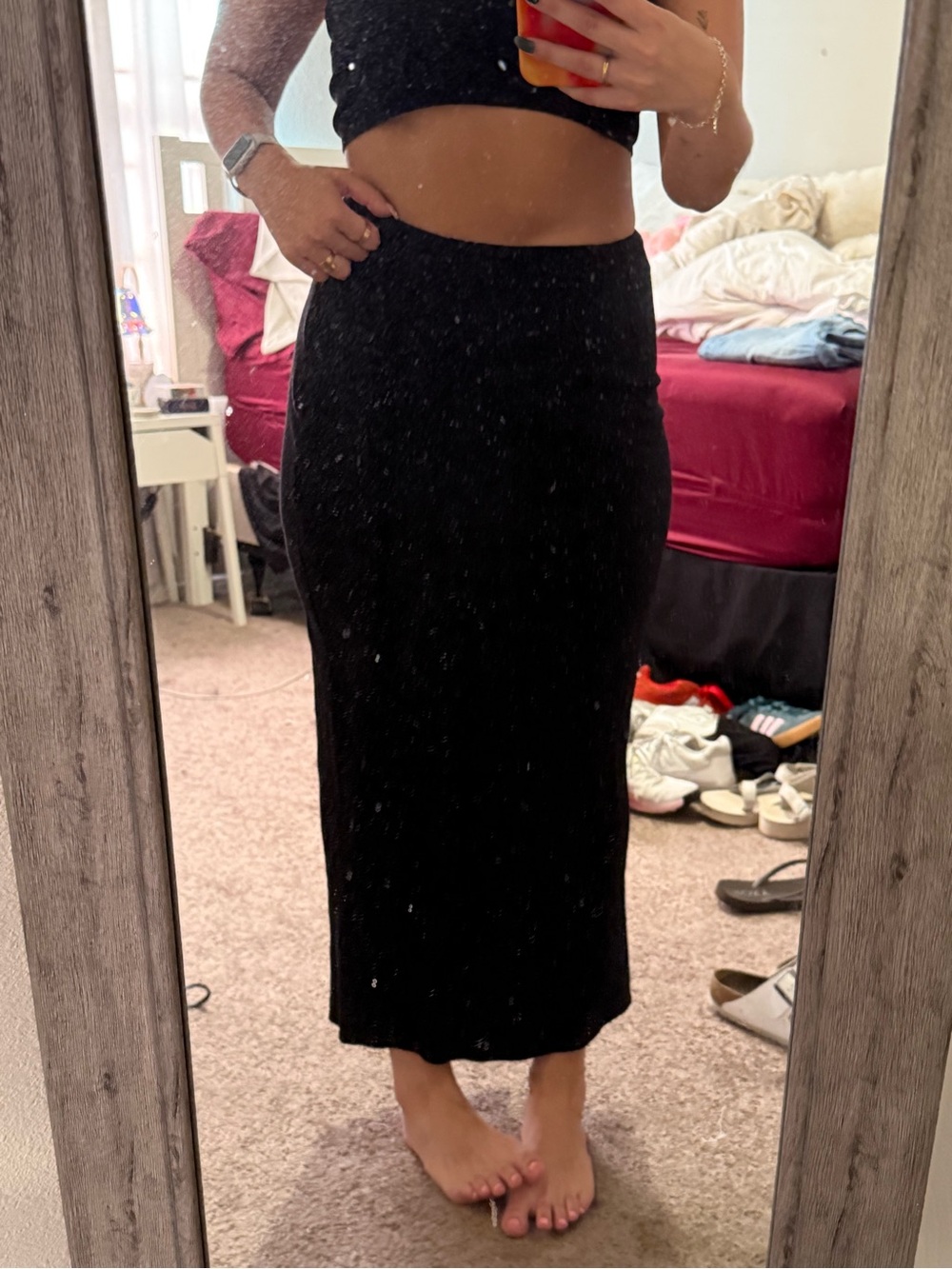 Princess Polly Black Midi Pencil Skirt